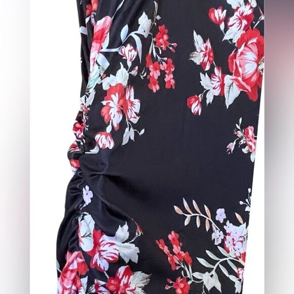 Zeagoo Ruched Bodycon floral Dress - Picture 3 of 5